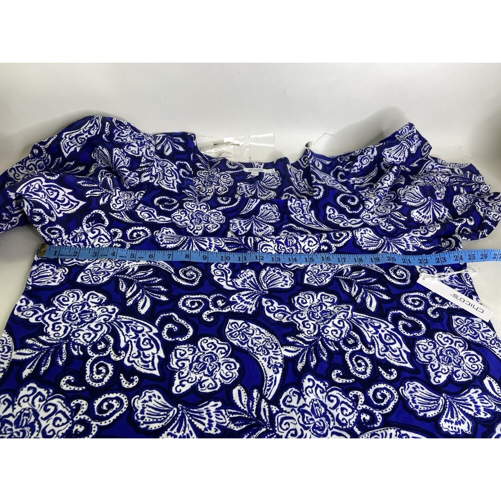 Chico's Bogota Square Neck Top Blouse 3/4 Sleeve Plus Womens Size 4 US XXL - Picture 5 of 8
